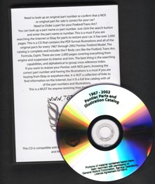 1967 - 2002 Pontiac Firebird Parts and Illustration Catalog DVD