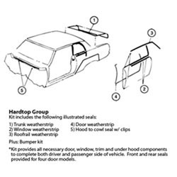 1970-81 Firebird/Trans Am T-top Basic Weatherstrip Kit