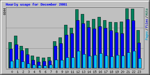 Hourly usage for December 2001