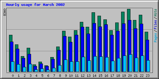 Hourly usage for March 2002