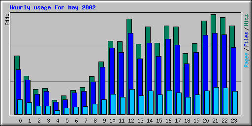 Hourly usage for May 2002
