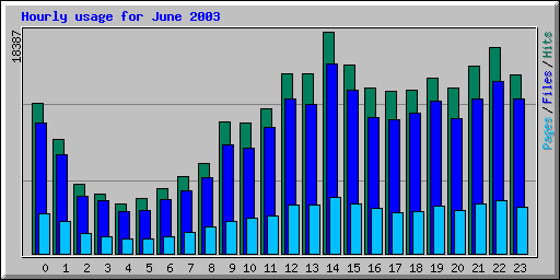 Hourly usage for June 2003