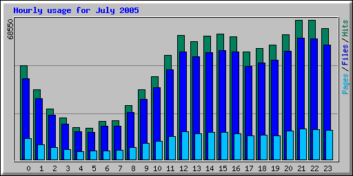 Hourly usage for July 2005