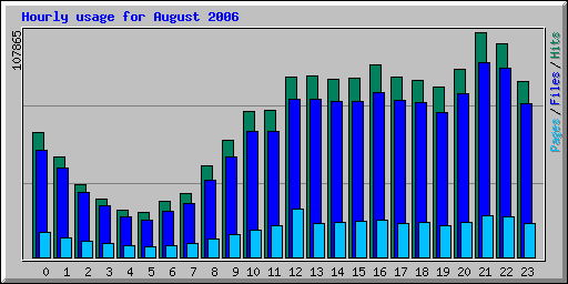 Hourly usage for August 2006