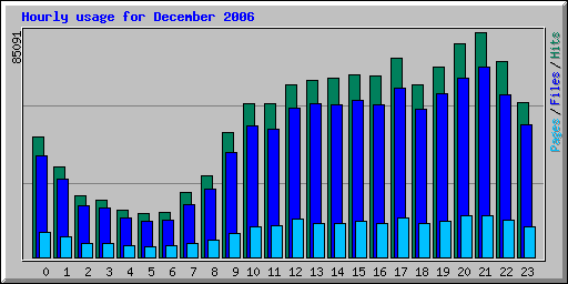 Hourly usage for December 2006