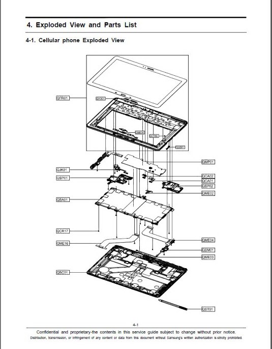Samsung Galaxy Note Pro 12.2 Service Manual | eBay tablet parts diagram 